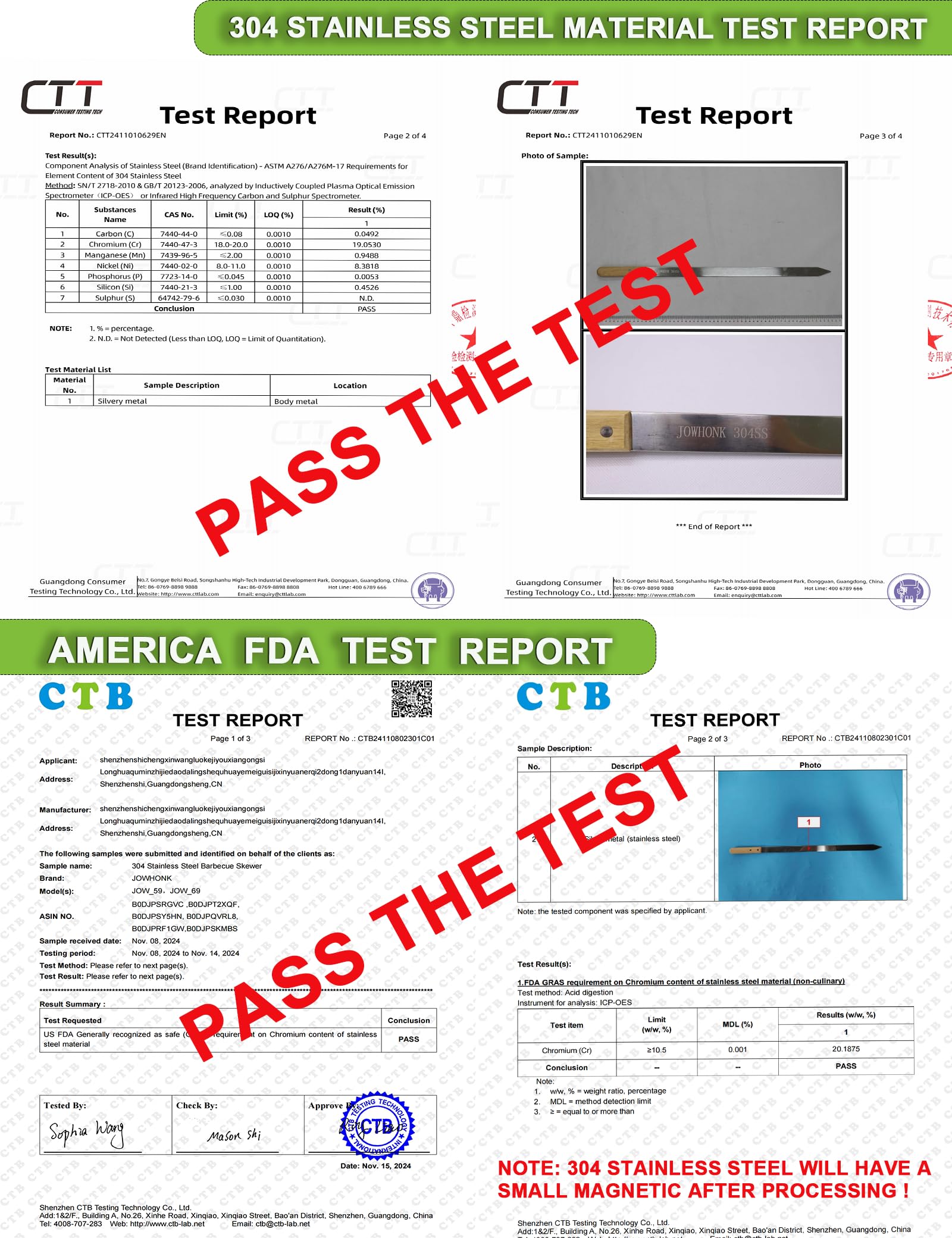 JOWHONK 23.5" Long Kabob Skewers,1 Inch Wide 304 Stainless Steel Barbecue Skewers for Grilling with Wooden Handle,Metal Flat BBQ Skewer for Koubideh Brazilian Shish Kebab Skewer(8),BBQ Mop Brush(1) - CookCave