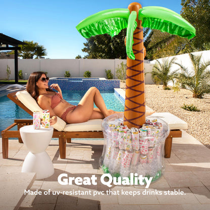 JOYIN 60" Inflatable Palm Tree Cooler, Beach Theme Decor, Pool Party Decorations, Luau Hawaiian Birthday Party Supplies, Ocean Jungle Tropical Themed Summer Outdoor Drink Cooler - CookCave