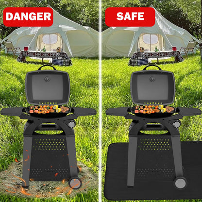 JUSMSS 48x30 Inches Under Grill Mats for Outdoor Grill, Double-Sided Fireproof, Waterproof & Oil-Proof BBQ Matt for Under Grill, Deck, Patio & Grass Protector, Fire Pit Mat & Fireplace Mat - CookCave