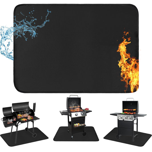 JUSMSS 48x30 Inches Under Grill Mats for Outdoor Grill, Double-Sided Fireproof, Waterproof & Oil-Proof BBQ Matt for Under Grill, Deck, Patio & Grass Protector, Fire Pit Mat & Fireplace Mat - CookCave