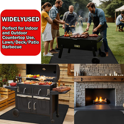 JUSMSS 48x30 Inches Under Grill Mats for Outdoor Grill, Double-Sided Fireproof, Waterproof & Oil-Proof BBQ Matt for Under Grill, Deck, Patio & Grass Protector, Fire Pit Mat & Fireplace Mat - CookCave