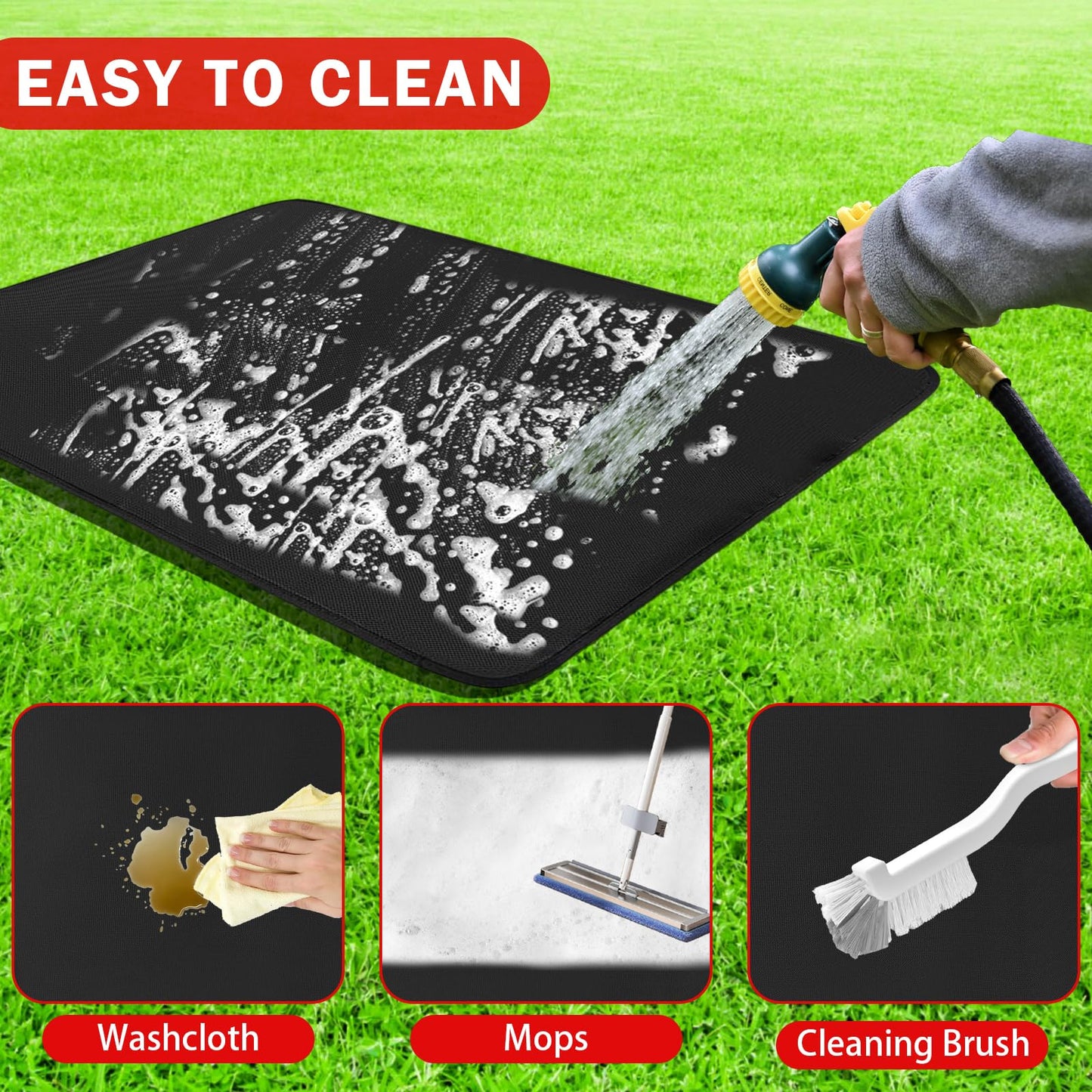 JUSMSS 48x30 Inches Under Grill Mats for Outdoor Grill, Double-Sided Fireproof, Waterproof & Oil-Proof BBQ Matt for Under Grill, Deck, Patio & Grass Protector, Fire Pit Mat & Fireplace Mat - CookCave