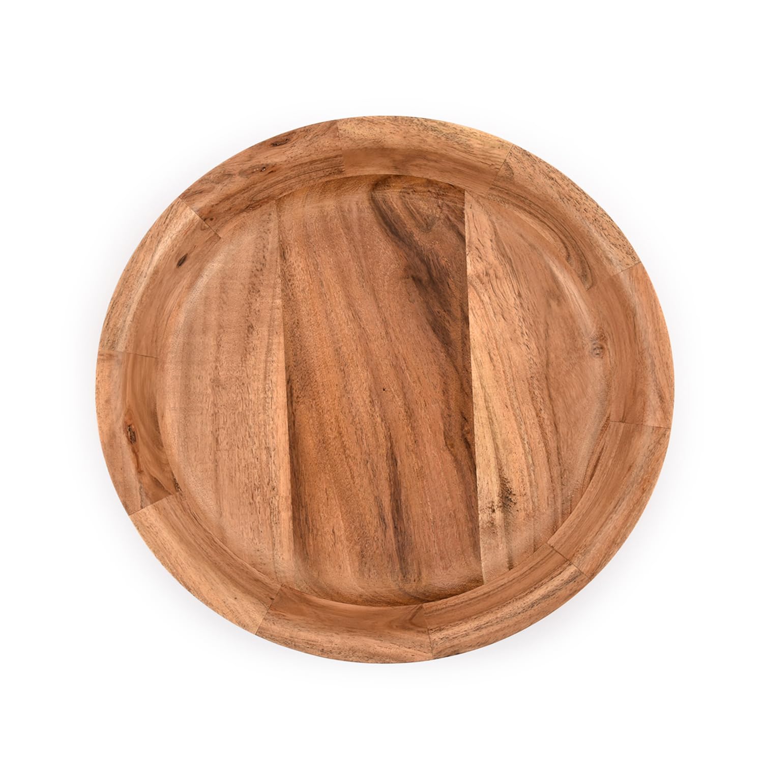 Kaizen Casa Wooden Round Shaped Serving Bowl For Fruit,Dessert Platter Tray Dish Kitchen Dining Fruit,Dessert,Snack - CookCave