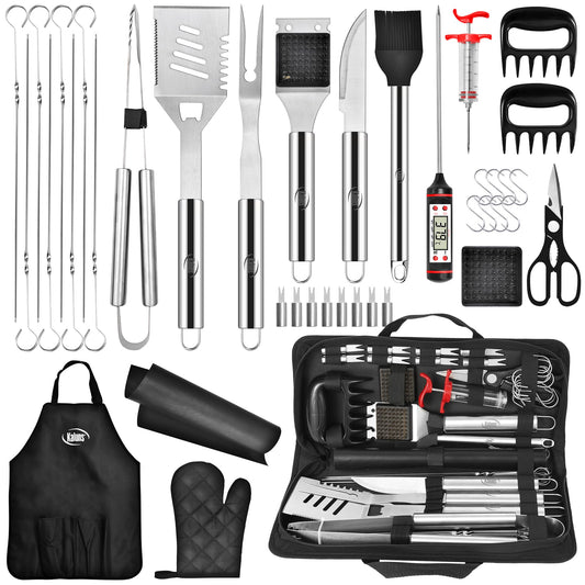 Kaluns BBQ Accessories, Complete Grill Set Grilling Gifts for Men Dad, 40 Pcs Premium Heavy Duty Stainless Steel Barbecue Grill Accessories for Outdoor Grill for Men Dad - CookCave
