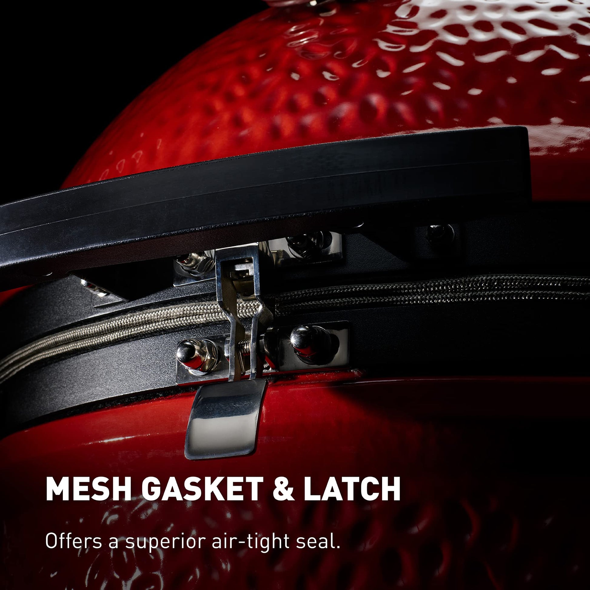 Kamado Joe Big Joe Series II 24-inch Ceramic Charcoal Grill and Smoker with Cart, Side Shelves, Stainless Steel Grates and 450 Cooking Square Inches in Red, Model BJ24RHC - CookCave