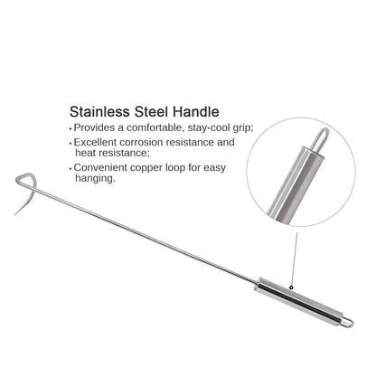 KAMaster Food Flipper Turner Hooks Stainless Steel BBQ Meat Hook Cooking Barbecue Turners Hooks Grill Accessories for BBQ Steak,Tri-Tips,Patties Sausages Ribs Chicken Breast Roasts - CookCave