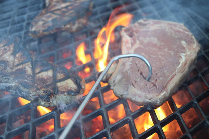 KAMaster Food Flipper Turner Hooks Stainless Steel BBQ Meat Hook Cooking Barbecue Turners Hooks Grill Accessories for BBQ Steak,Tri-Tips,Patties Sausages Ribs Chicken Breast Roasts - CookCave