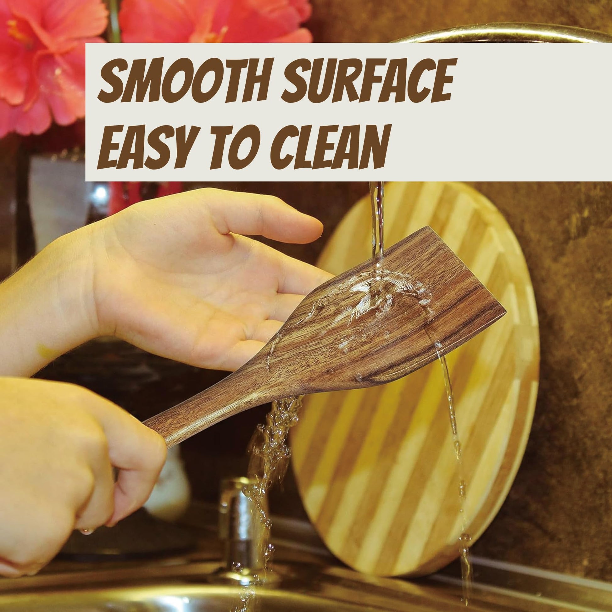 KARRYOUNG Acacia Wood Spoons for Cooking - 6 Piece Non Stick Wooden Spoon Set - with Slotted Spoon, Salad Fork, Spatula, Pasta Server-Natural Wood Kitchen Utensil Sets - CookCave