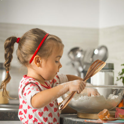KARRYOUNG Acacia Wood Spoons for Cooking - 6 Piece Non Stick Wooden Spoon Set - with Slotted Spoon, Salad Fork, Spatula, Pasta Server-Natural Wood Kitchen Utensil Sets - CookCave