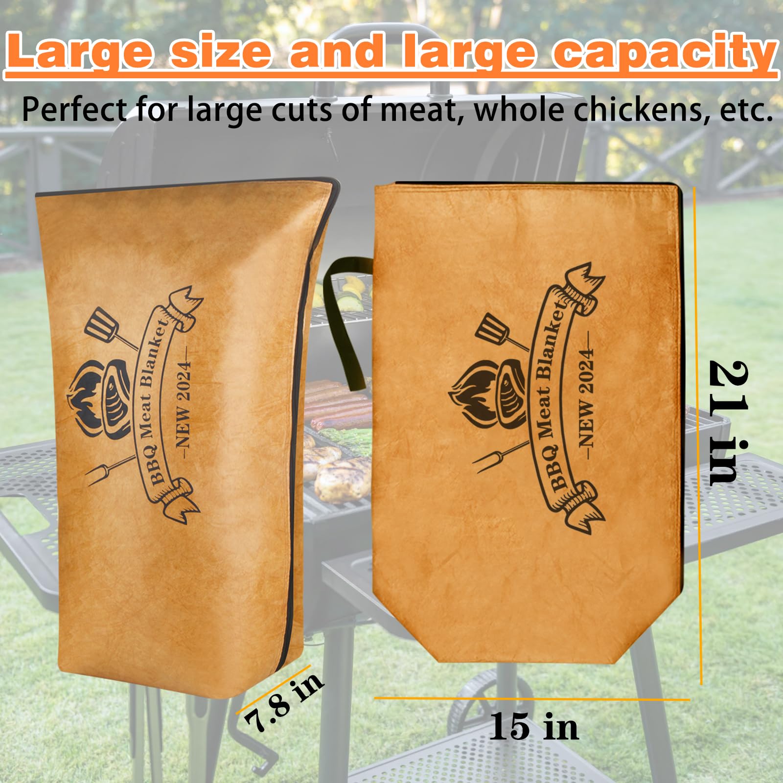 katoex BBQ Blanket for Resting Meat, BBQ Brisket Blanket Meat Resting Blanket for Smoking, Grilling Meat Insulated Resting Bag with Wide Mouth for Large Brisket/Turkey (Regular 21in) - CookCave
