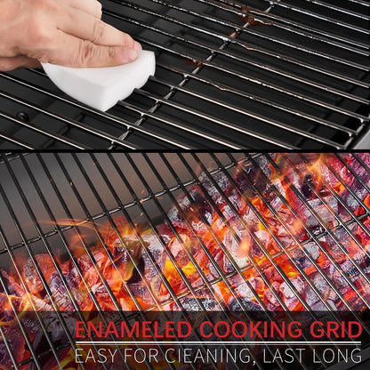 Kendane Barrel Charcoal Grill, Large Charcoal Grills with Side Shelf, Outdoor BBQ Grill,Perfect for Backyard Camping, Patio Parties, and Picnics - CookCave