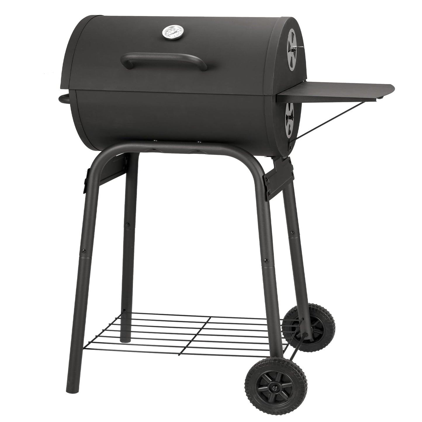 Kendane Barrel Charcoal Grill, Large Charcoal Grills with Side Shelf, Outdoor BBQ Grill,Perfect for Backyard Camping, Patio Parties, and Picnics - CookCave