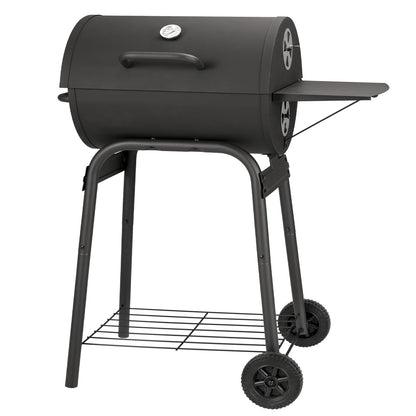 Kendane Barrel Charcoal Grill, Large Charcoal Grills with Side Shelf, Outdoor BBQ Grill,Perfect for Backyard Camping, Patio Parties, and Picnics - CookCave