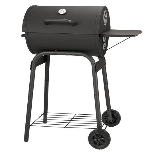 Kendane Barrel Charcoal Grill, Large Charcoal Grills with Side Shelf, Outdoor BBQ Grill,Perfect for Backyard Camping, Patio Parties, and Picnics - CookCave