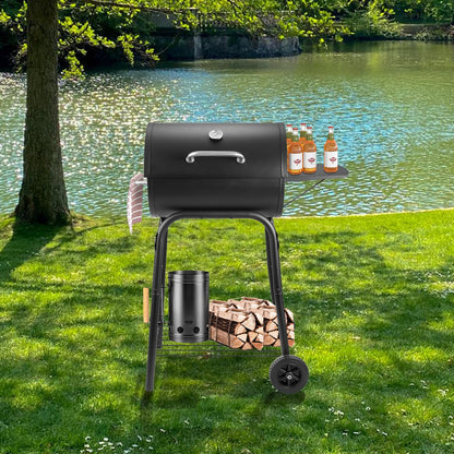 Kendane Barrel Charcoal Grill, Large Charcoal Grills with Side Shelf, Outdoor BBQ Grill,Perfect for Backyard Camping, Patio Parties, and Picnics - CookCave