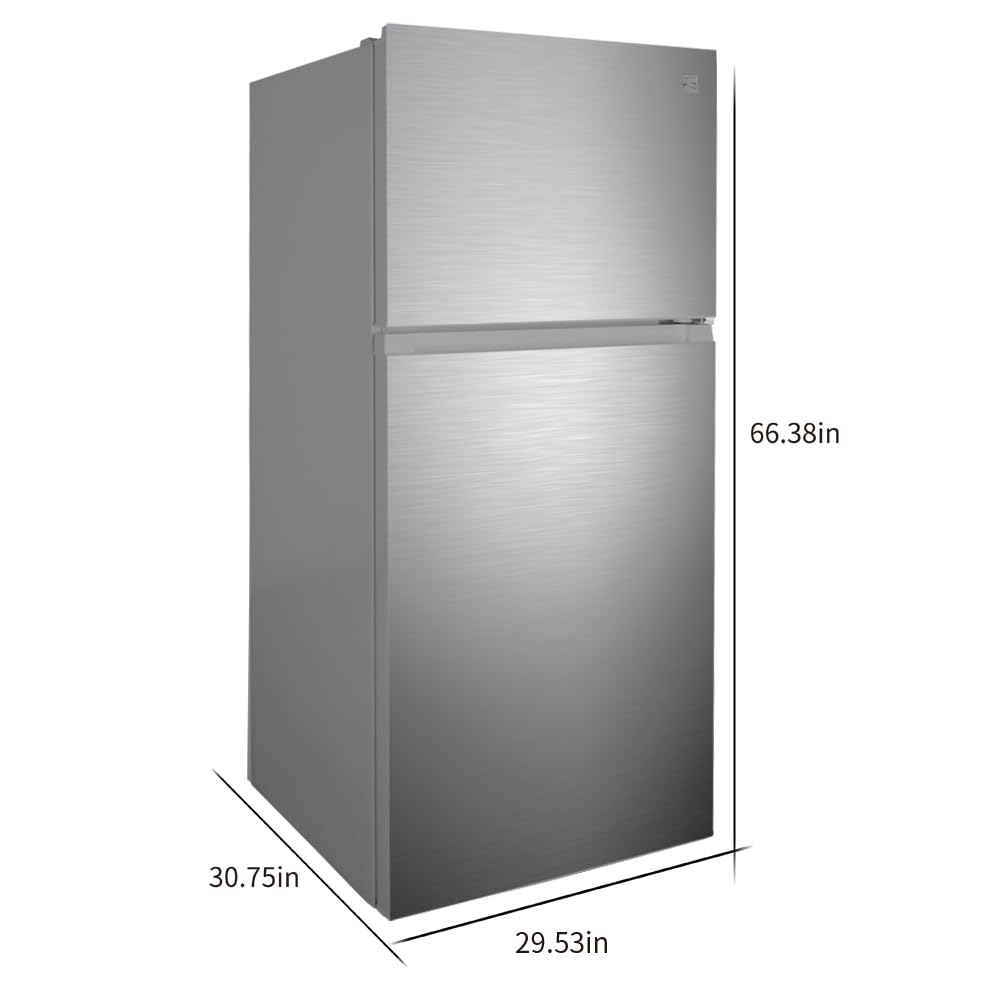 Kenmore 30 in. 18.1 cu. ft. Capacity Refrigerator/Freezer with Adjustable Glass Shelving, Humidity Control Crispers, Ice Maker, ENERGY STAR Certified, Fingerprint Resistant Stainless Steel - CookCave