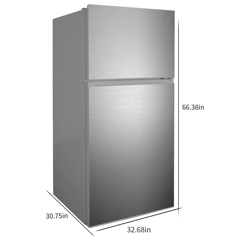 Kenmore 33 in. 20.4 cu. ft Capacity Refrigerator/Freezer with Full-Width Adjustable Glass Shelving, Humidity Control Crispers, Ice Maker, ENERGY STAR Certified, Fingerprint Resistant Stainless Steel - CookCave