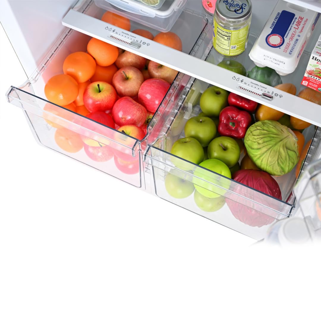 Kenmore 33 in. 20.5 cu. ft. Capacity Refrigerator/Freezer with Full-Width Adjustable Glass Shelving, Humidity Control Crispers, ENERGY STAR Certified, Black - CookCave