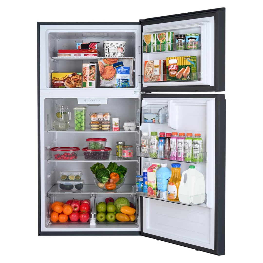 Kenmore 33 in. 20.5 cu. ft. Capacity Refrigerator/Freezer with Full-Width Adjustable Glass Shelving, Humidity Control Crispers, ENERGY STAR Certified, Black - CookCave