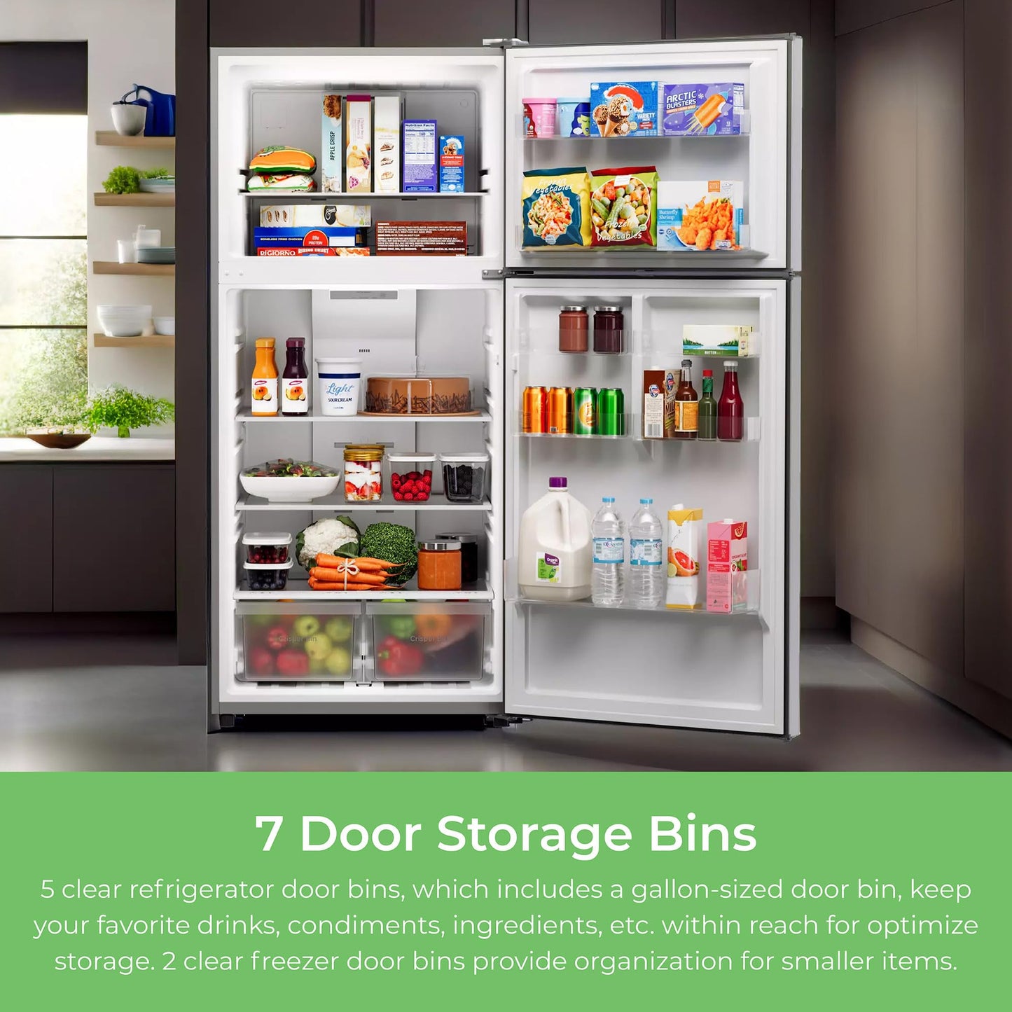 Kenmore 4661349 30" W Top Freezer Refrigerator with Adjustable Glass Shelving, Humidity Control Crispers, Quiet and Energy Efficient Inverter Compressor, Black - CookCave