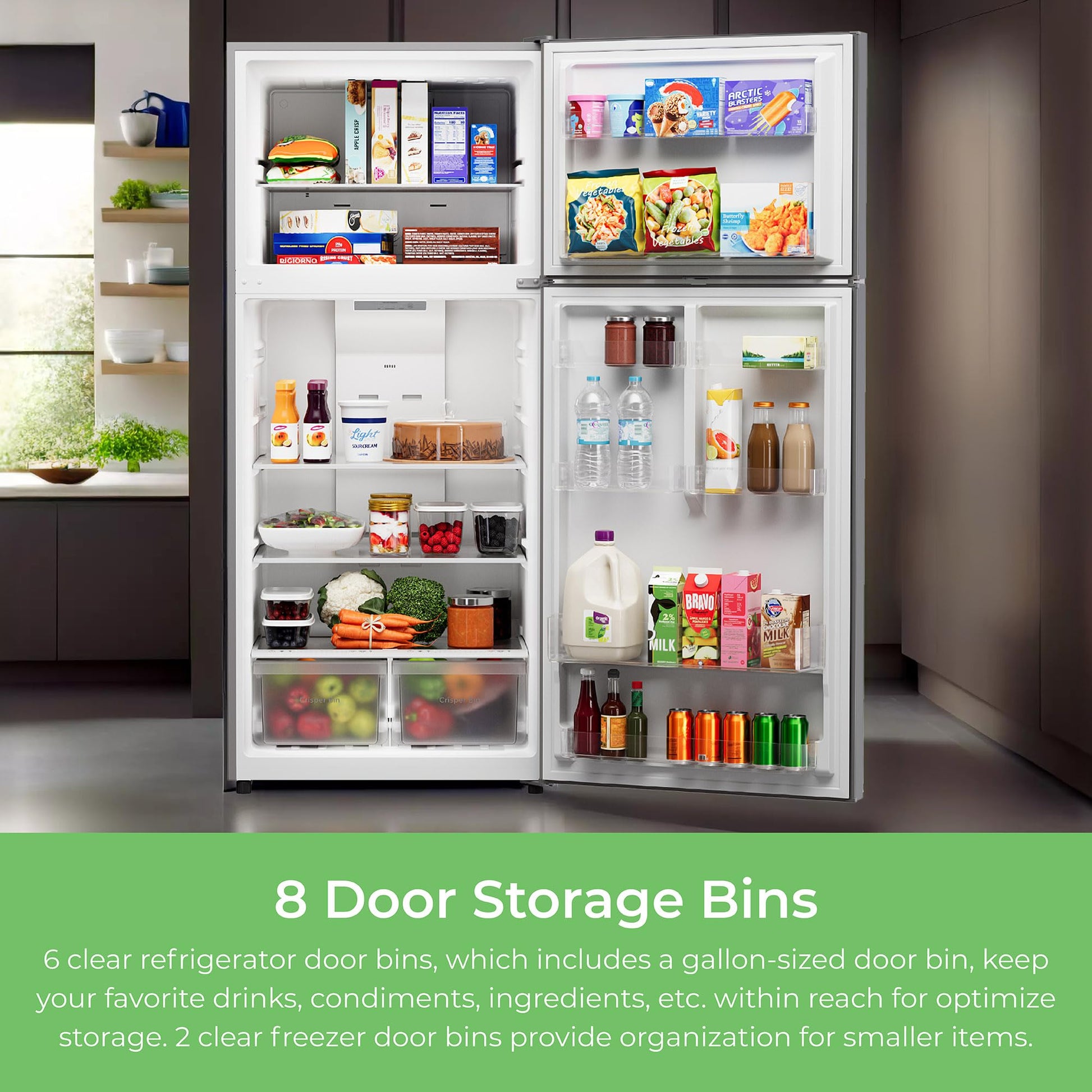 Kenmore 4661359 30" W Top Freezer Refrigerator with Adjustable Glass Shelving, Humidity Control Crispers, Quiet and Energy Efficient Inverter Compressor, Black - CookCave