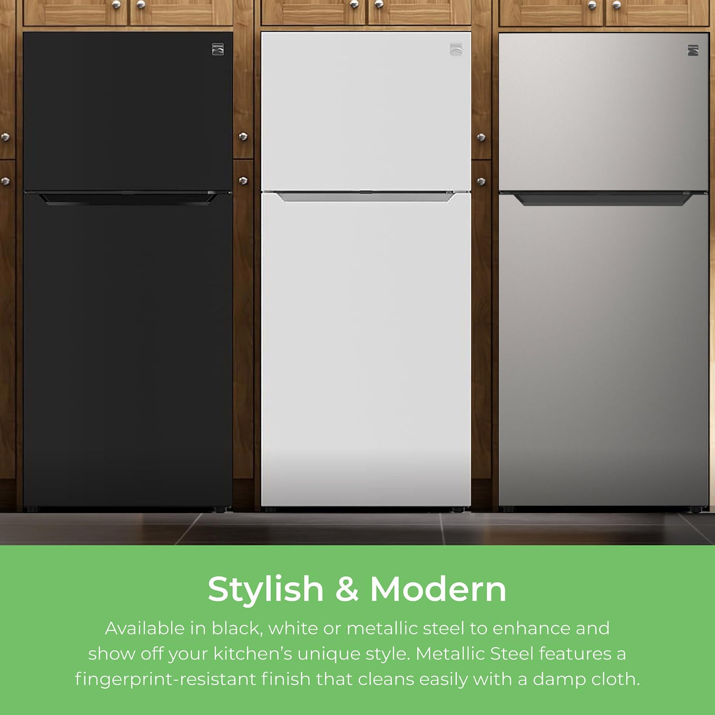 Kenmore 4661359 30" W Top Freezer Refrigerator with Adjustable Glass Shelving, Humidity Control Crispers, Quiet and Energy Efficient Inverter Compressor, Black - CookCave