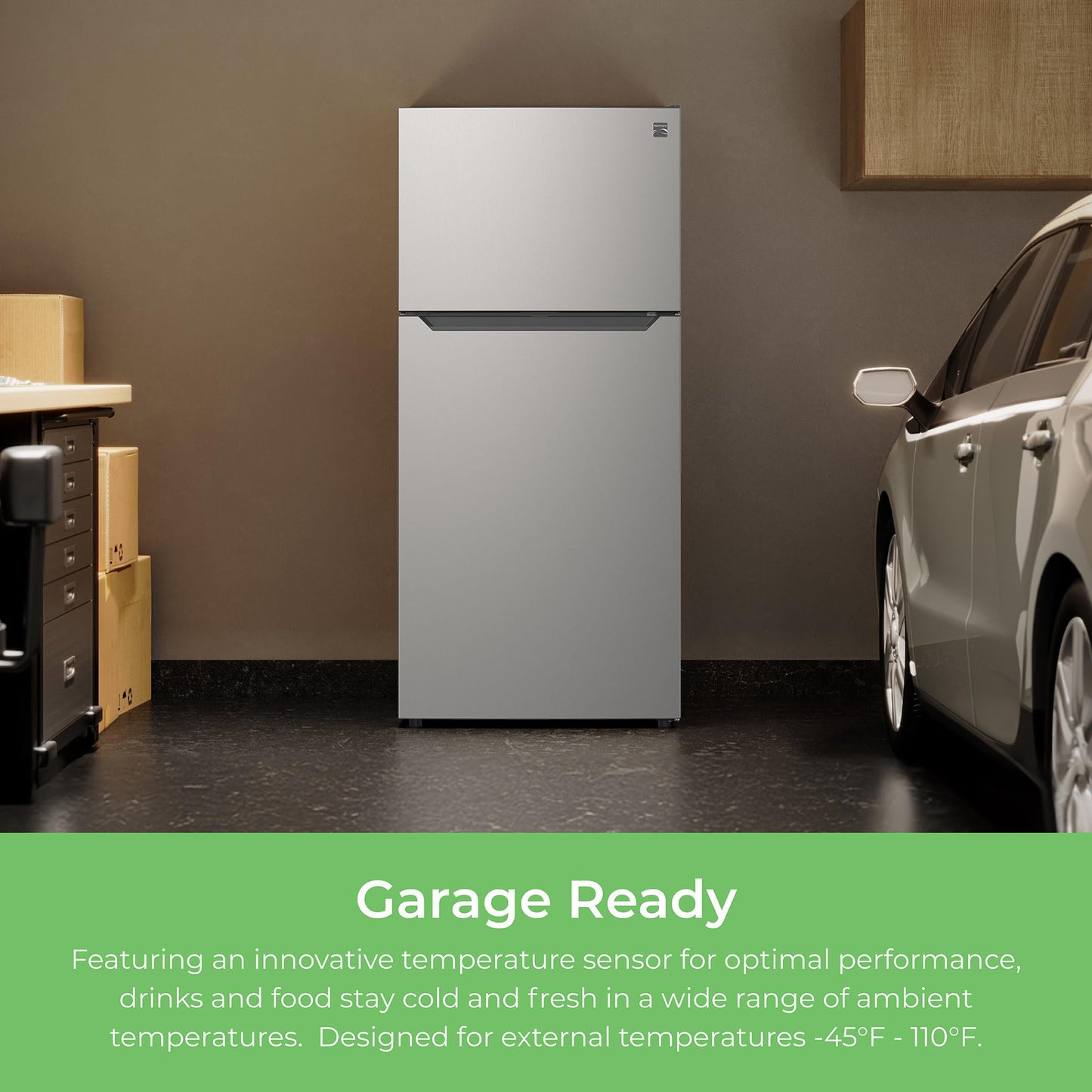 Kenmore 4661359 30" W Top Freezer Refrigerator with Adjustable Glass Shelving, Humidity Control Crispers, Quiet and Energy Efficient Inverter Compressor, Black - CookCave