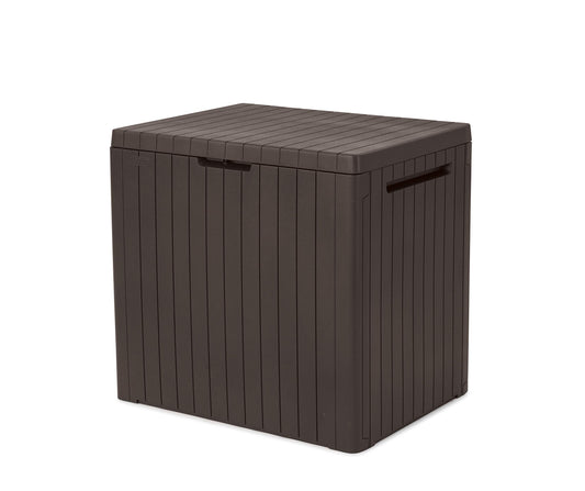 Keter City Outdoor Plastic Storage Box Garden Furniture 57.8 x 44 x 54.8 cm - Brown - CookCave