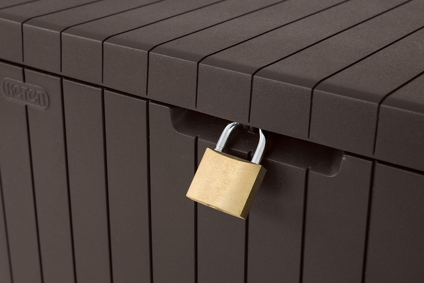 Keter City Outdoor Plastic Storage Box Garden Furniture 57.8 x 44 x 54.8 cm - Brown - CookCave