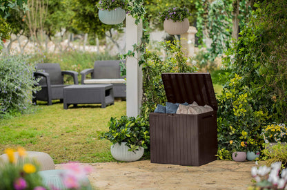 Keter City Outdoor Plastic Storage Box Garden Furniture 57.8 x 44 x 54.8 cm - Brown - CookCave