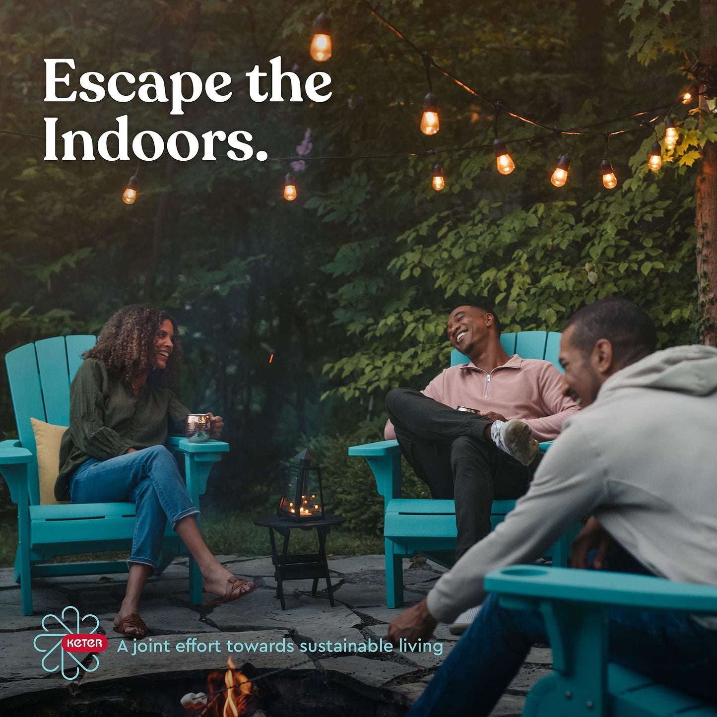 Keter Denali 30 Gallon Resin Outdoor Storage Box and Patio Storage Box Side Table for Pool and Garden Accessories, Grey & Black - CookCave