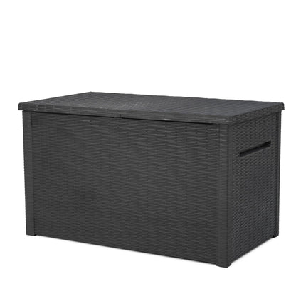 Keter Java XXL 230 Gallon Resin Large Outdoor Storage Box for Patio Storage Box, Outdoor Cushions, Garden Tools and Pool Floats, Dark Grey - CookCave