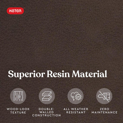 Keter Kentwood 92 Gallon Resin Deck Box-Organization and Storage for Patio Furniture Outdoor Cushions, Throw Pillows, Garden Tools and Pool Floats, Dark Grey - CookCave