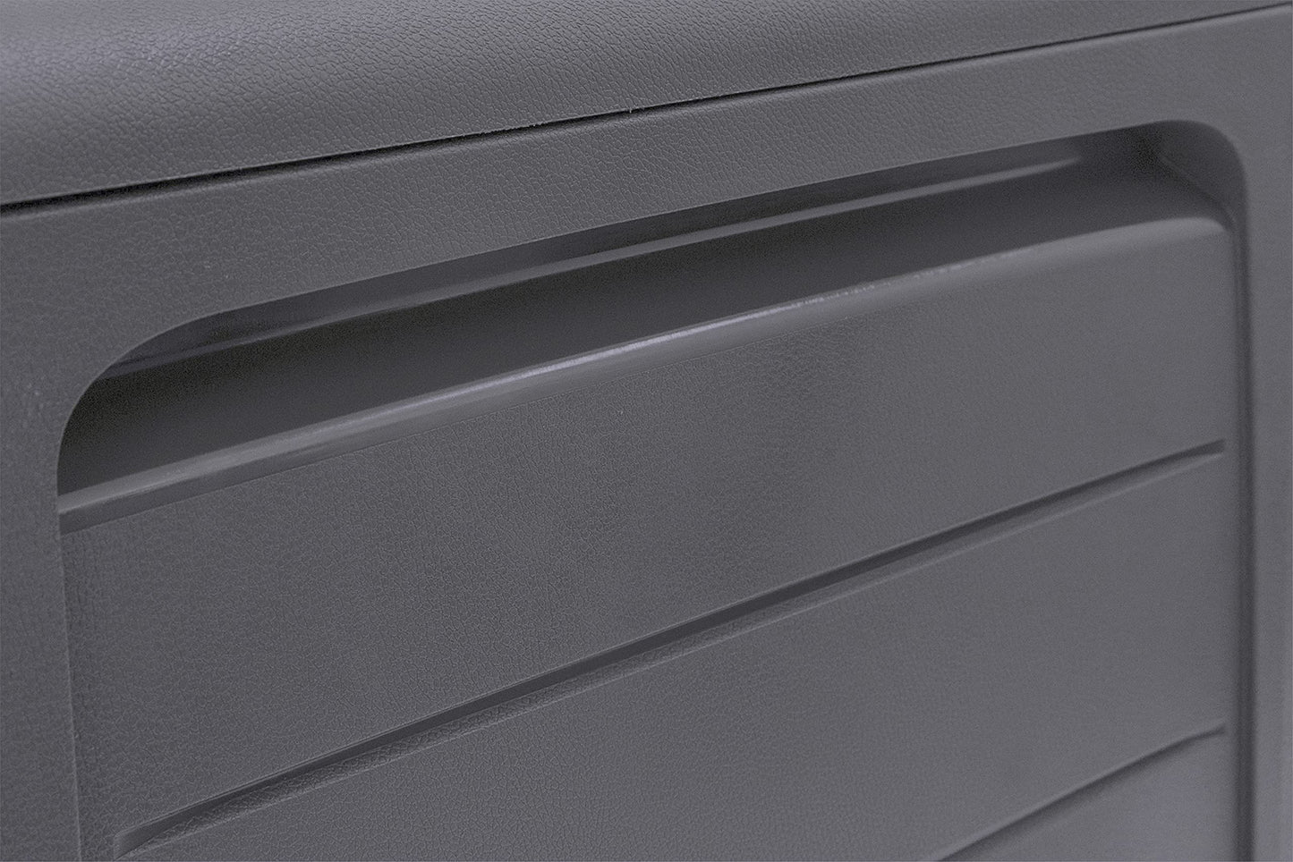 Keter Marvel+ 270L Outdoor 65% recycled Garden Furniture Storage Box Graphite Wood Panel Effect | Fade Free | All Weather Resistant | Safe and Secure | Zero Maintenance | 2 year Warranty - CookCave