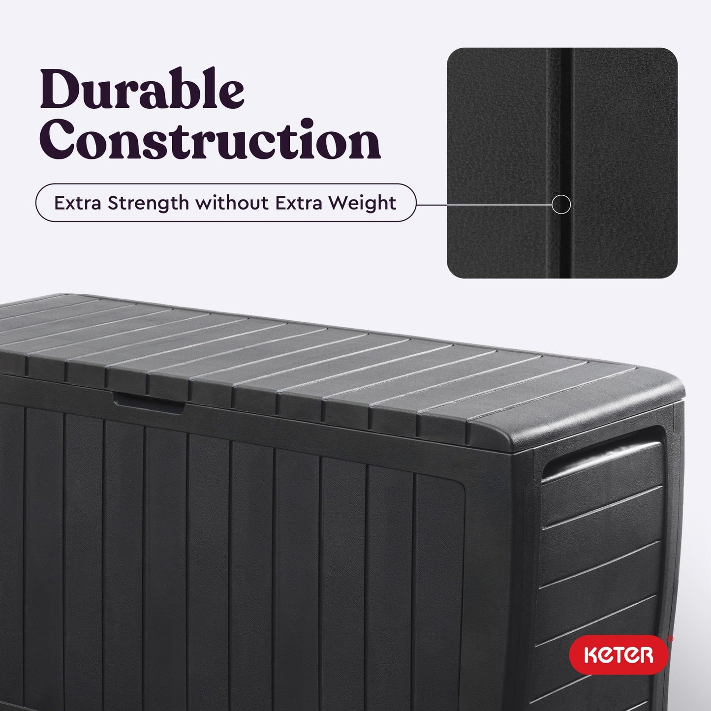 Keter Marvel Plus 71 Gallon Resin Deck Box Organization and Storage for Patio Storage Box Outdoor Cushions, Throw Pillows, Garden Tools and Pool Accessories, Dark Grey - CookCave