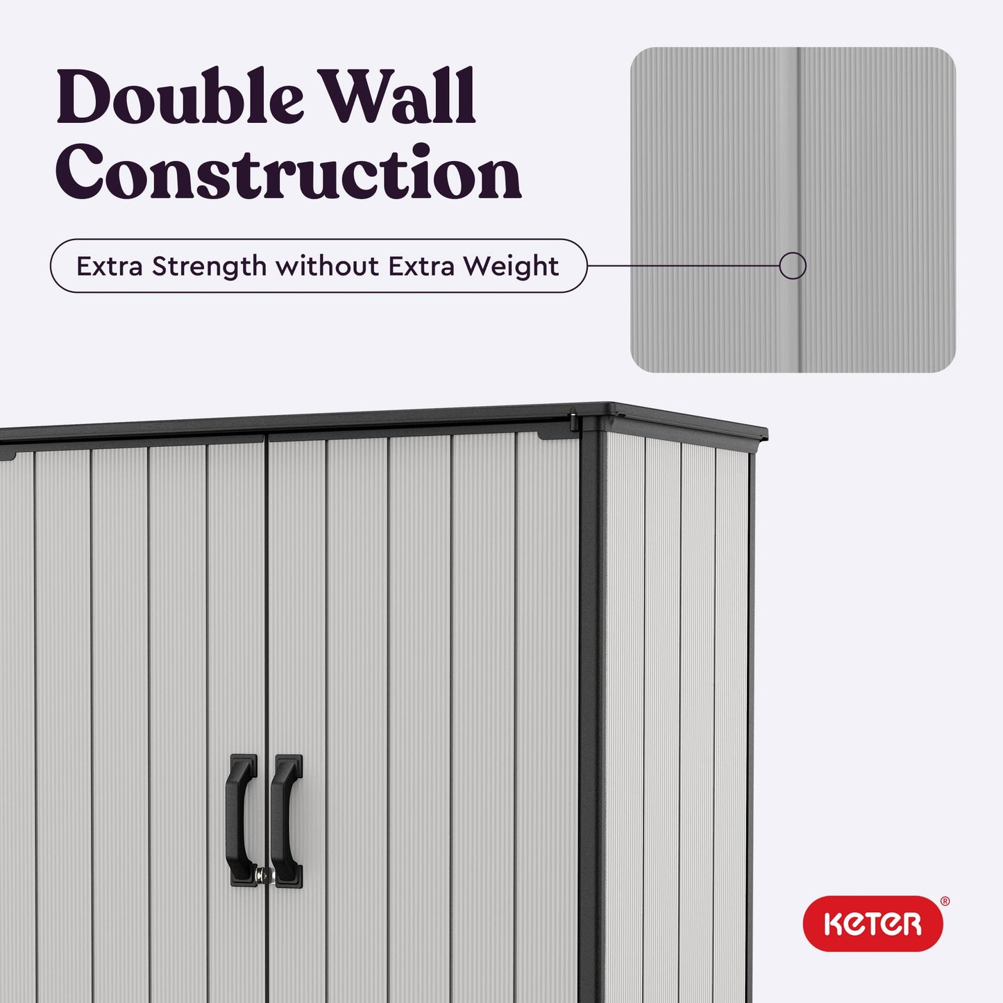 Keter Premier Tall 4.6 x 5.6 ft. Resin Outdoor Storage Shed with Shelving Brackets for Patio Furniture, Pool Accessories, and Bikes, Grey & Black - CookCave