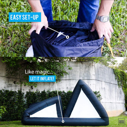 KHOMO GEAR 20 ft Outdoor Projector Screen - Supports Front and Rear Projection - Includes Inflation Fan, Tie-Downs and Storage Bag - Inflatable Projector Screen - CookCave