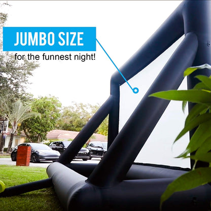 KHOMO GEAR 20 ft Outdoor Projector Screen - Supports Front and Rear Projection - Includes Inflation Fan, Tie-Downs and Storage Bag - Inflatable Projector Screen - CookCave