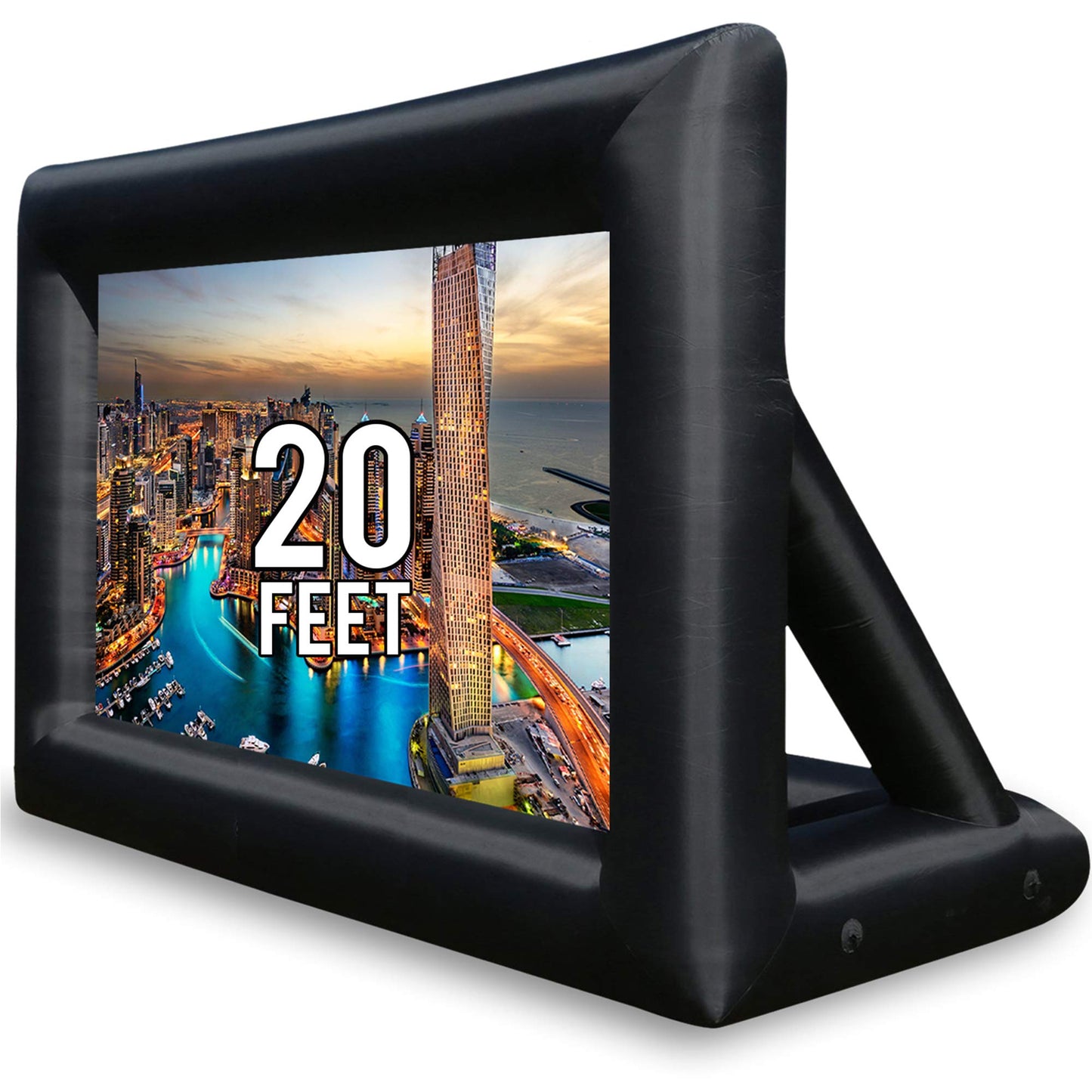 KHOMO GEAR 20 ft Outdoor Projector Screen - Supports Front and Rear Projection - Includes Inflation Fan, Tie-Downs and Storage Bag - Inflatable Projector Screen - CookCave