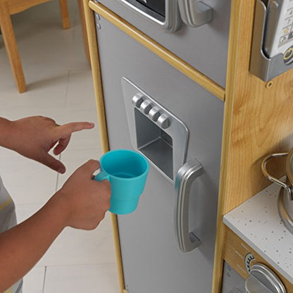 KidKraft Uptown Natural Wooden Play Kitchen with Play Phone, Chalkboard & Towel Rack, Gift for Ages 3+ - CookCave