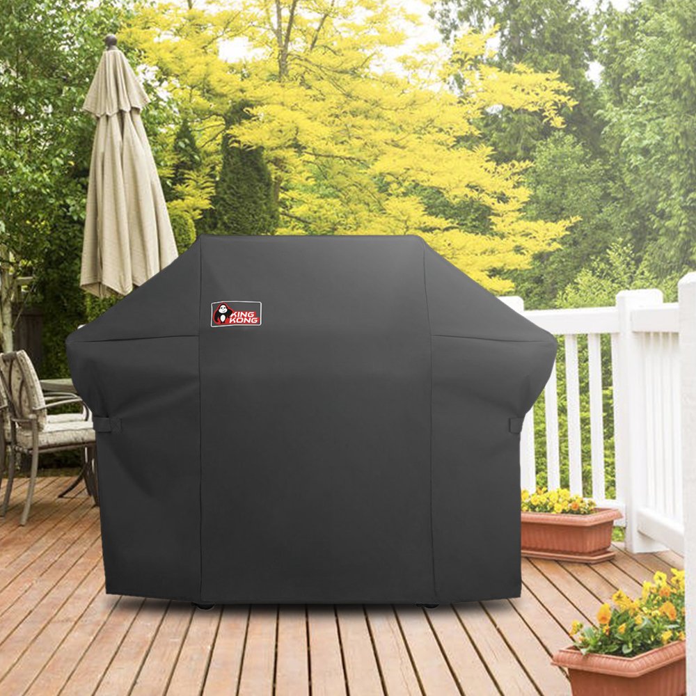 Kingkong 7108 Premium Grill Cover for Weber Summit 400-Series Gas Grills (Compared to The Weber 7108 Grill Cover) Including Grill Brush and Tongs - CookCave