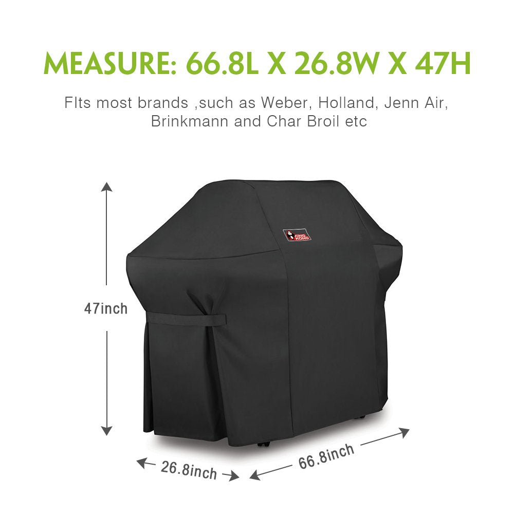 Kingkong 7108 Premium Grill Cover for Weber Summit 400-Series Gas Grills (Compared to The Weber 7108 Grill Cover) Including Grill Brush and Tongs - CookCave
