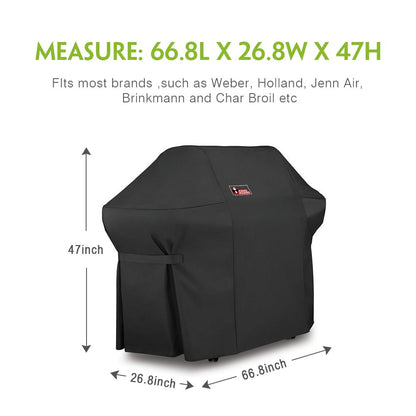 Kingkong 7108 Premium Grill Cover for Weber Summit 400-Series Gas Grills (Compared to The Weber 7108 Grill Cover) Including Grill Brush and Tongs - CookCave