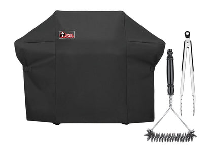 Kingkong 7108 Premium Grill Cover for Weber Summit 400-Series Gas Grills (Compared to The Weber 7108 Grill Cover) Including Grill Brush and Tongs - CookCave