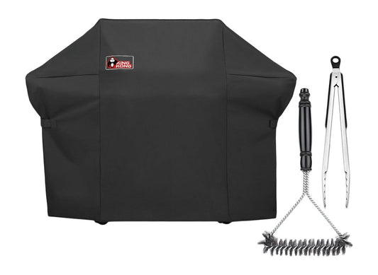 Kingkong 7108 Premium Grill Cover for Weber Summit 400-Series Gas Grills (Compared to The Weber 7108 Grill Cover) Including Grill Brush and Tongs - CookCave