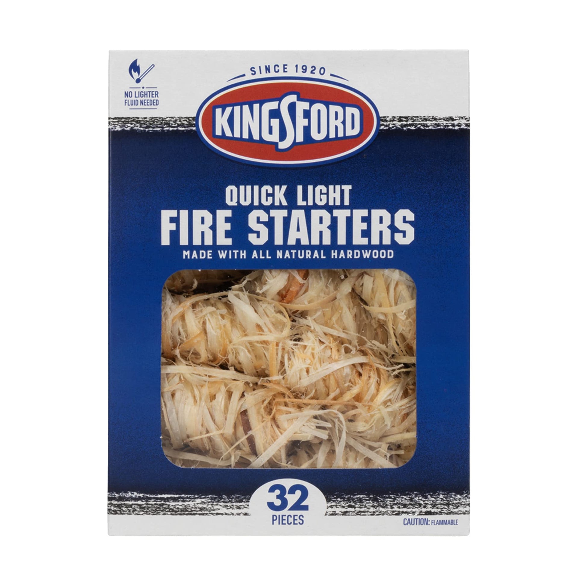 Kingsford Quick Light Fire Starters | Wooden Fire Starters Made with All Natural Hardwood for Grilling, Campfires, & Outdoor Fireplaces | 32 Count Fire Starter Rolls - CookCave