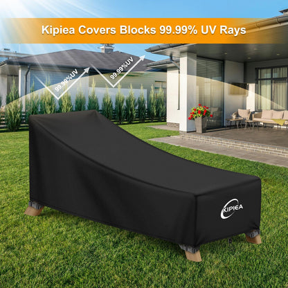 Kipiea Waterproof Patio Lounge Chair Covers for Outdoor Furniture, Heavy Duty Outdoor Chaise Lounge Cover with Anti UV and No Tears, No Fading (80"D x 28"W x 30"H) - CookCave