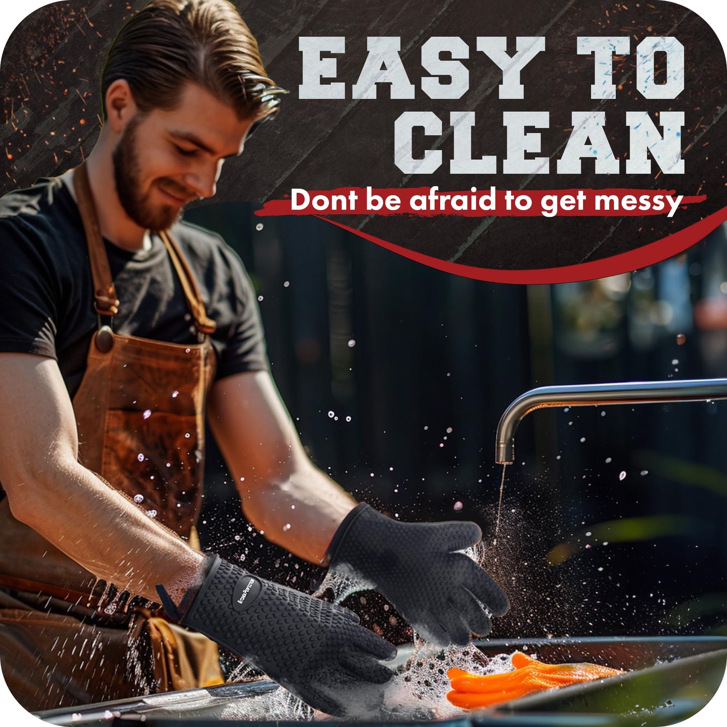 KITCHEN PERFECTION Silicone Smoker Oven Gloves-Extreme Heat Resistant BBQ Gloves-Handle Hot Food Right on Your Grill Fryer & Pit|Waterproof Grilling Cooking Baking Mitts|Superior Value Set +3 Bonuses - CookCave