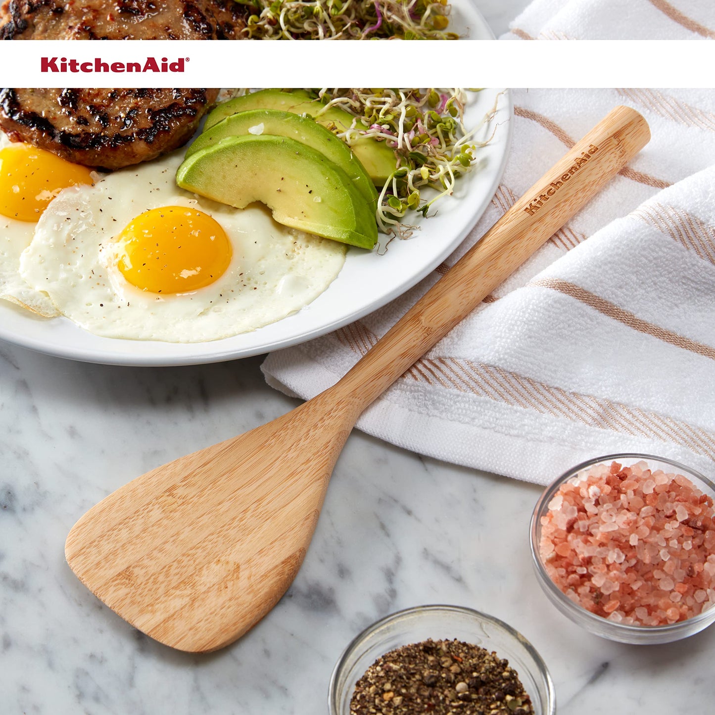 KitchenAid Universal Bamboo Short Turner, One size, Wood - CookCave