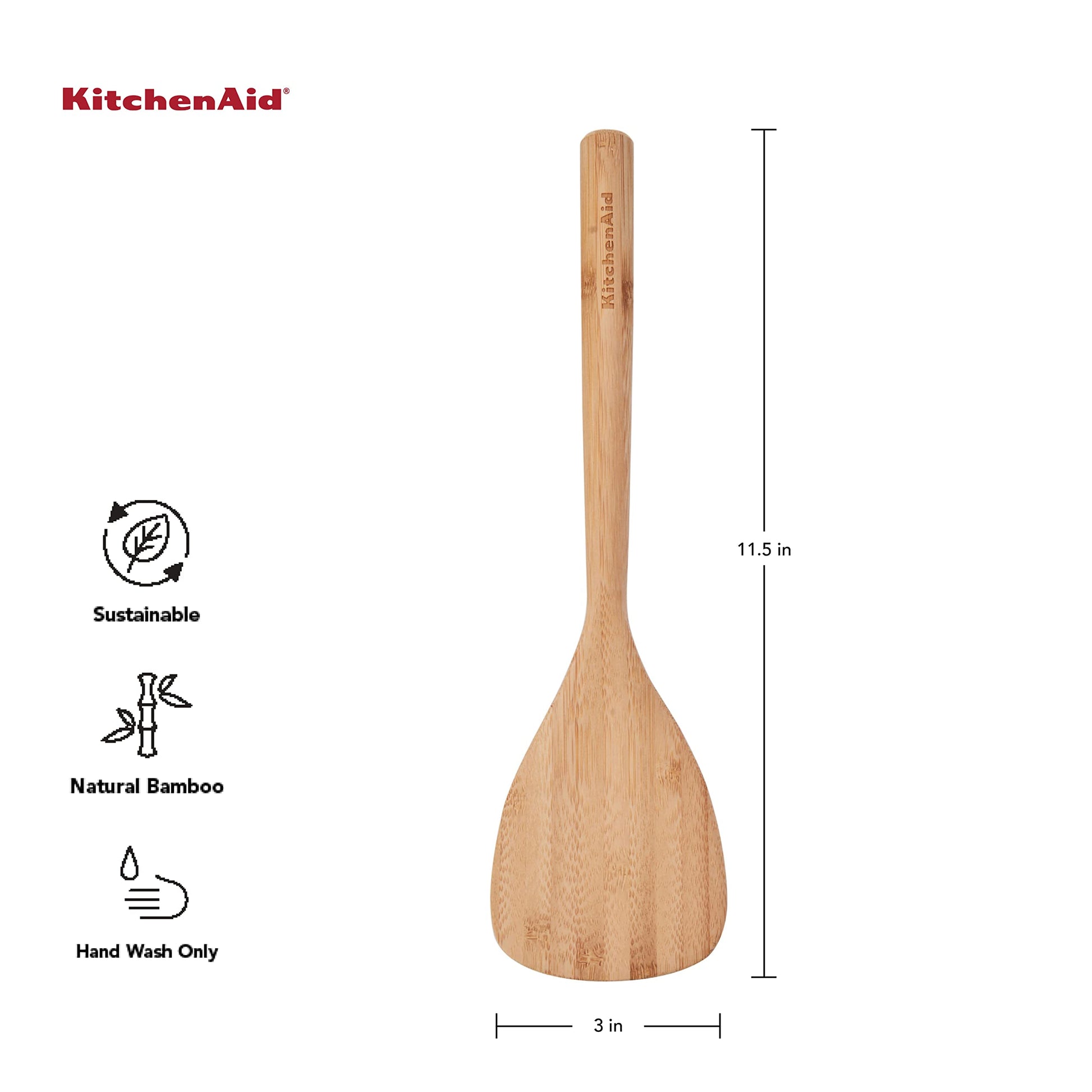 KitchenAid Universal Bamboo Short Turner, One size, Wood - CookCave